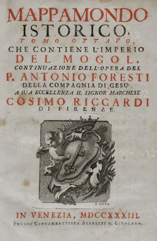Mappamondo Istorico, Volume VIII, Mughal Empire, 1733.  Creator: Antonio Foresti.