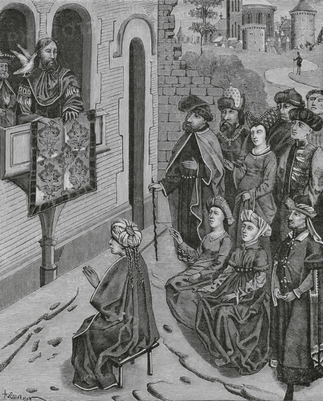 How Heraclius turned the Jews out of Jerusalem, 135 AD, (15th century), (1878).  Creator: Unknown.