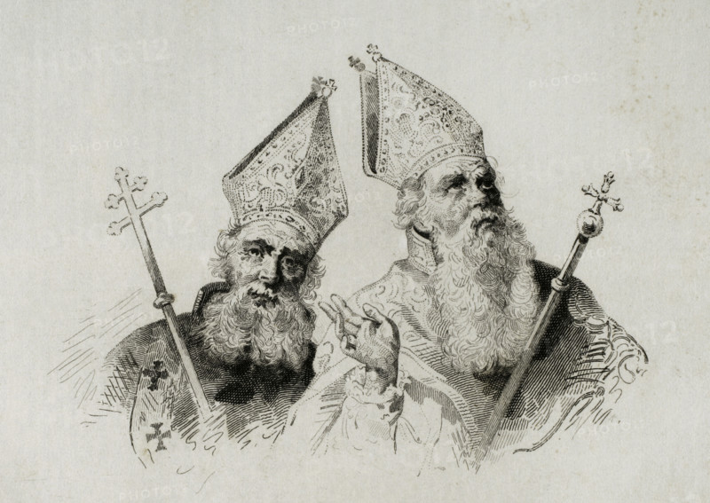 St Gregory the Enlightener, (257-c330), founder of the Armenian Apostolic Church, 1838.  Creators: Hippolyte Lalaisse, Moret.