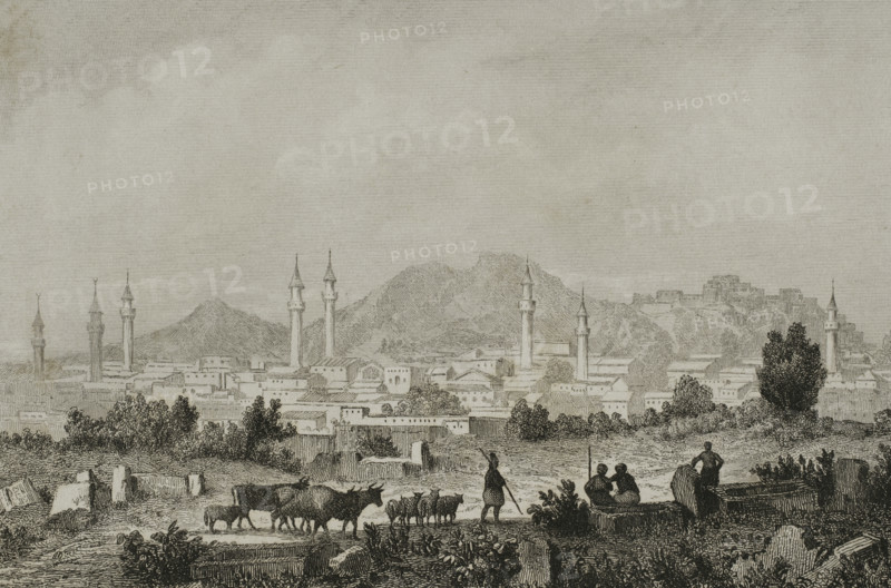 Panoramic view of the city, Angora (currently Ankara), Turkey, 1838.  Creator: Auguste-Francois Ales.