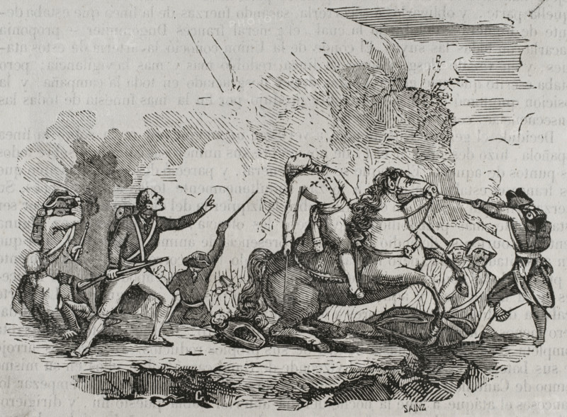 Death of Luis Fermin de Carvajal, 1st Count of La Union, (1752-1794), 1794 (1851).  Creator: Unknown.