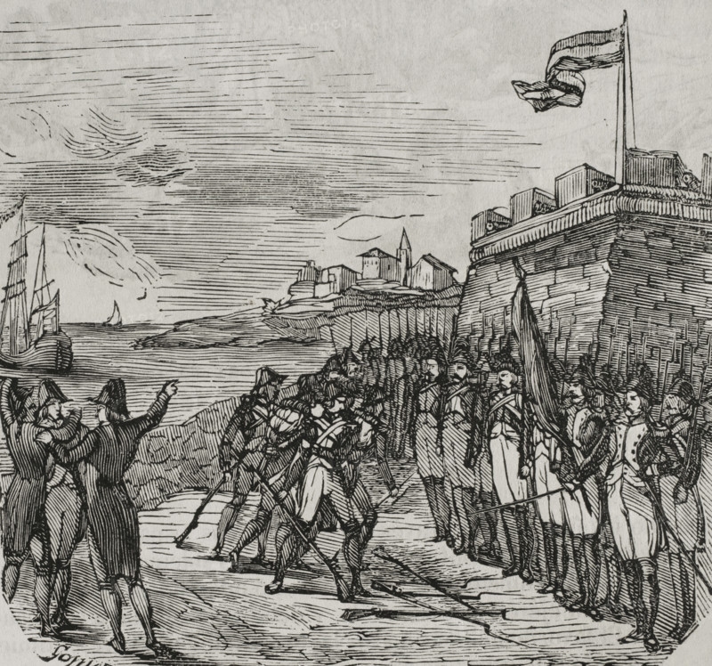Surrender of San Sebastián, War of Roussillon, (1793-1795), 1794, (1851). Creator: Unknown.