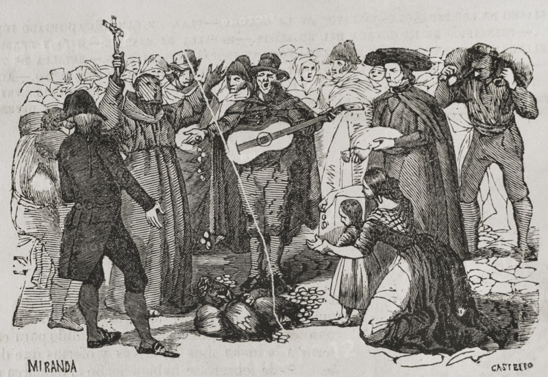 Patriotic donations and offerings by the Spaniards, War of Roussillon, (1793-1795), 1851.  Creator: Unknown.