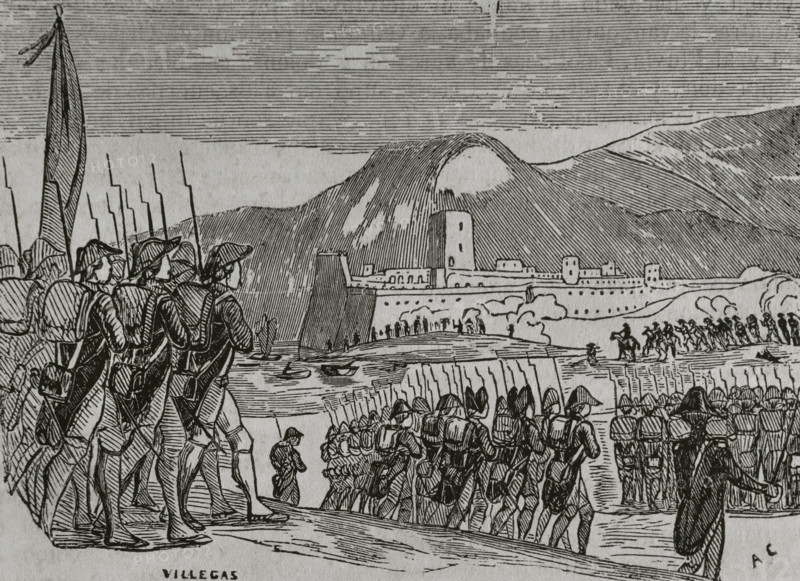 Loss of Rosas, War of Roussillon, (1793-1795), 1851. Creator: Unknown.