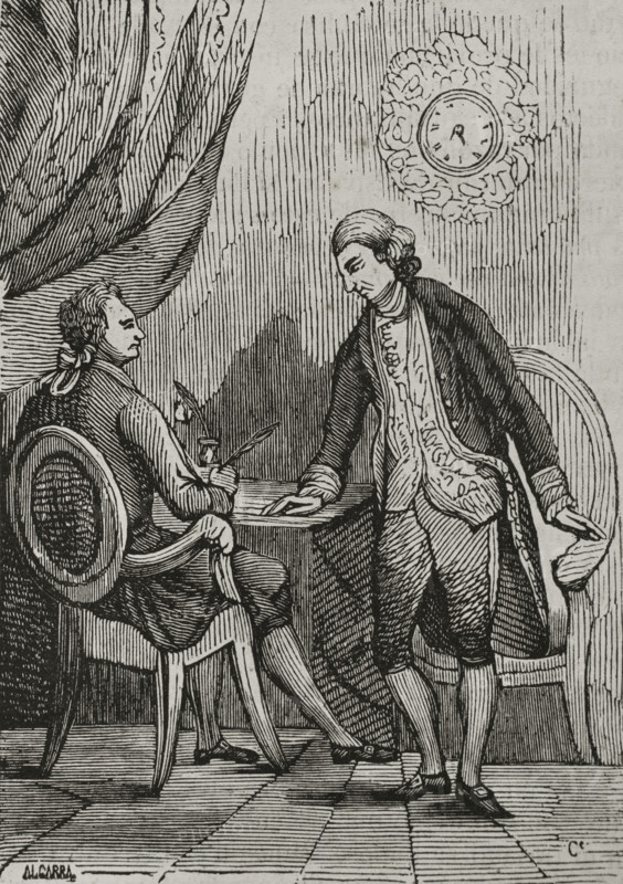 Domingo Iriarte and Barthelemy sign the Peace in Basel on 22 July 1795, (1851).  Creator: Unknown.