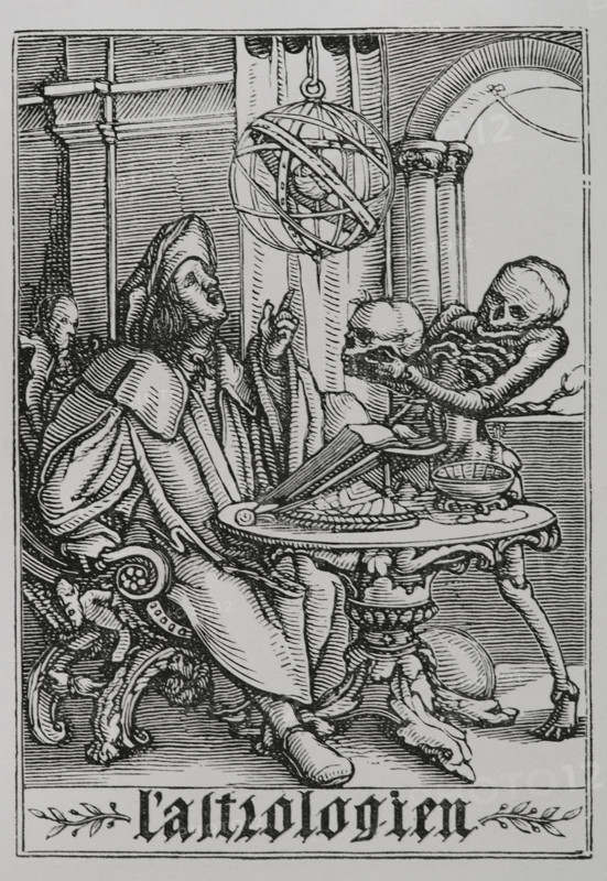 The Astrologer from "The Dance of Death", 1538, (1877).  Creator: Unknown.