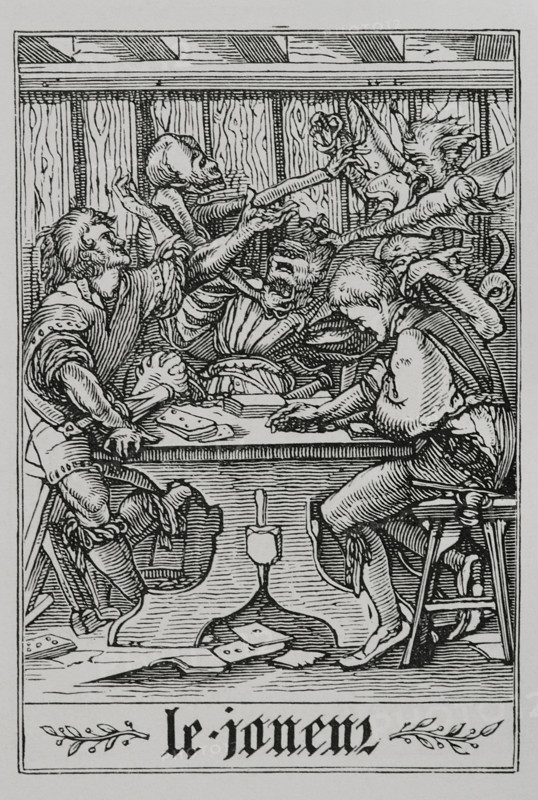 The Card Player from "The Dance of Death", 1547, (1877).  Creator: Unknown.