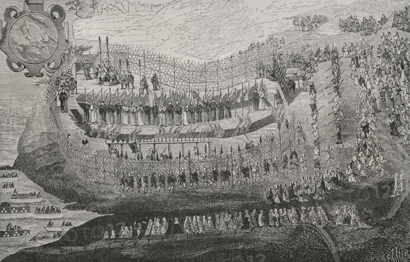 The Great Martyrdom of Nagasaki , (September 10, 1622), Japan, 1877.  Creator: Unknown.