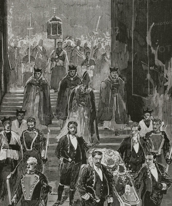 Burial of Maria Christina of the Two Sicilies, (1806-1878), 30 August 1878 (1878).  Creator: Unknown.