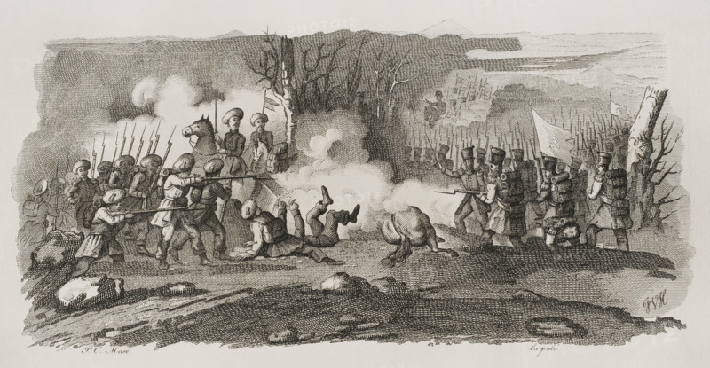 First Carlist War, (1833-1840): Battle of Alsasua, April 22, 1834, (1842).  Creator: Pedro Celestino Mare.