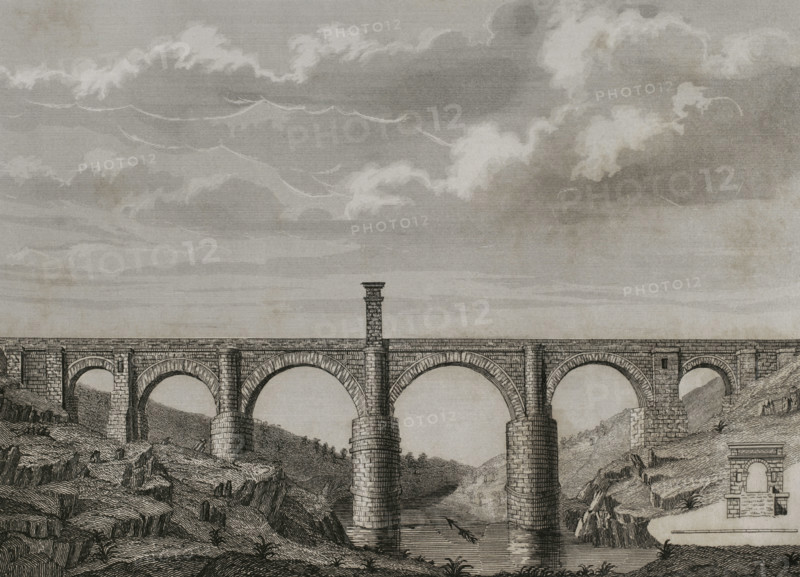Alcántara Bridge, Extremadura, Spain, 1852.  Creator: Unknown.