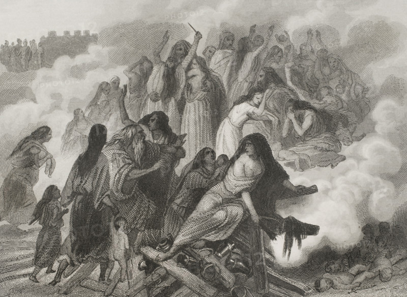The Siege of Saguntum, Iberian Peninsula, 219 BC, (1852).  Creator: Unknown.