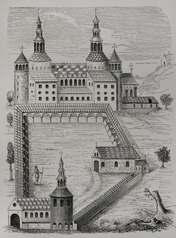 Abbey of Saint-Riquier, (Abbey of Saint-Richarius), France, 1612, (1877). Creator: Unknown.