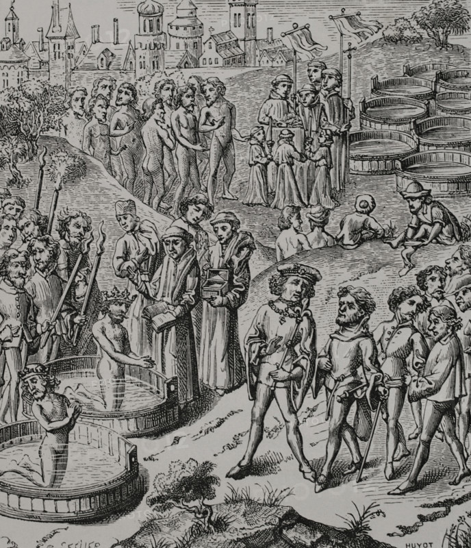 Baptism of the Saxons by Charlemagne, 15th century, (1877).  Creator: Unknown.