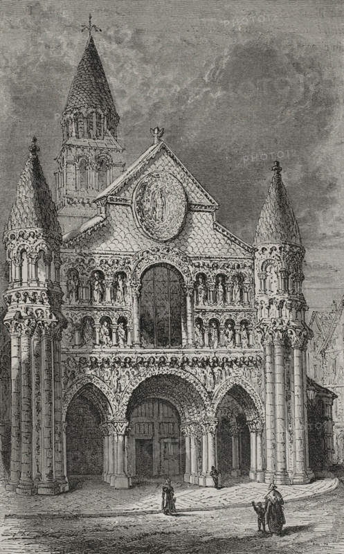 Notre-Dame-la-Grande Church, Poitiers, France, 1877.  Creator: Unknown.