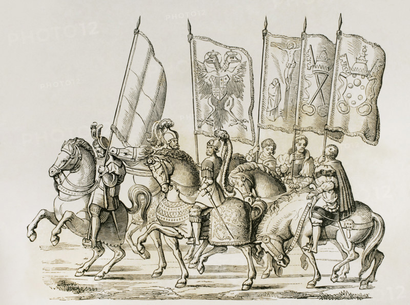 Coronation of Charles V, (1500-1558) as Holy Roman Emperor (1519-1556)...in 1530 (1878). Creator: Unknown.