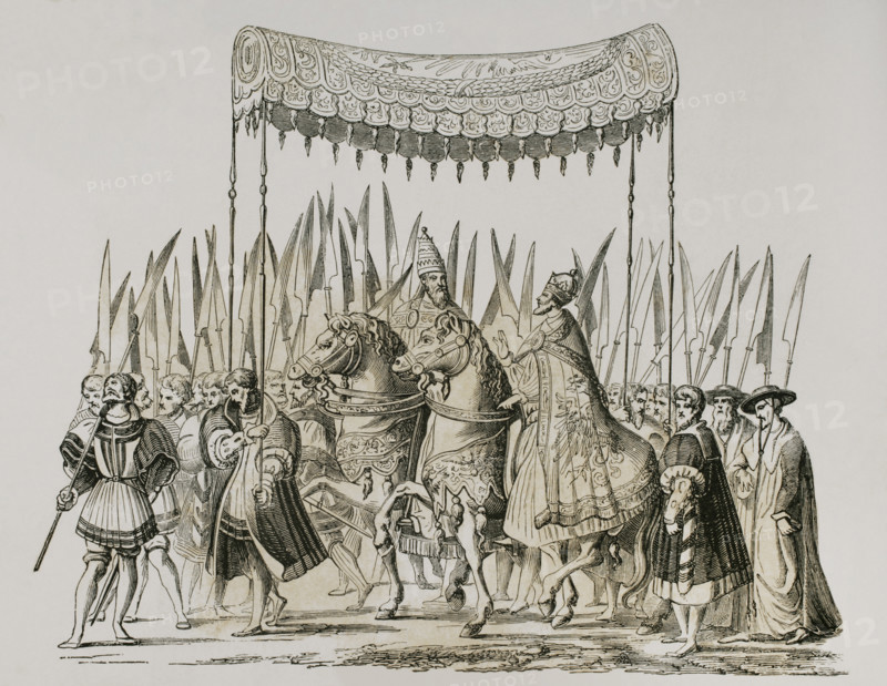 Coronation of Charles V, (1500-1558) as Holy Roman Emperor, (1519-1556)...in 1530, (1878). Creator: Unknown.
