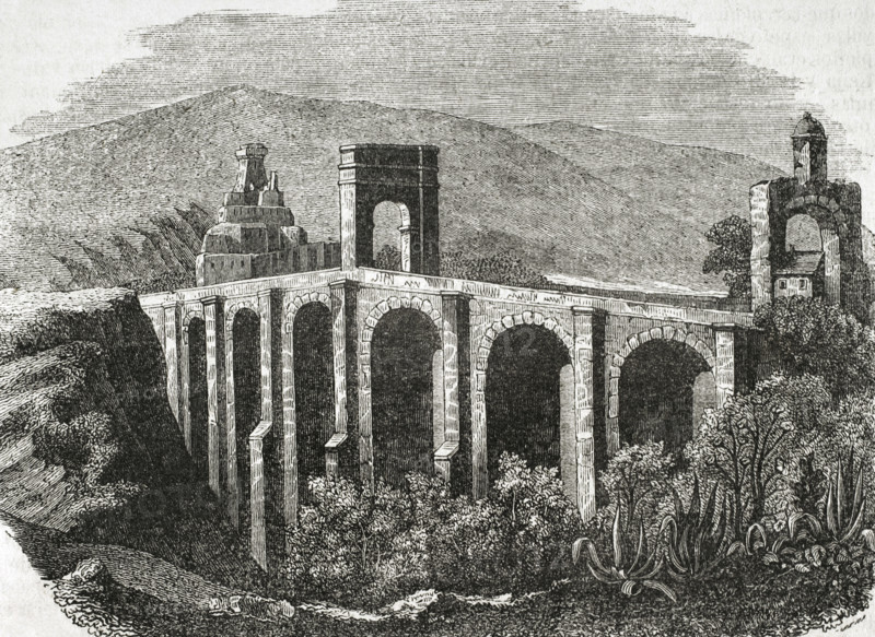 Alcantara Bridge over the Tagus River, Extremadura, Caceres province, Spain, 1852.  Creator: Unknown.