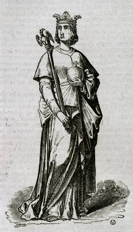 Violant of Hungary, (1215-1251), Queen consort of Aragon and second wife of James I of Aragon, 1852. Creator: Unknown.