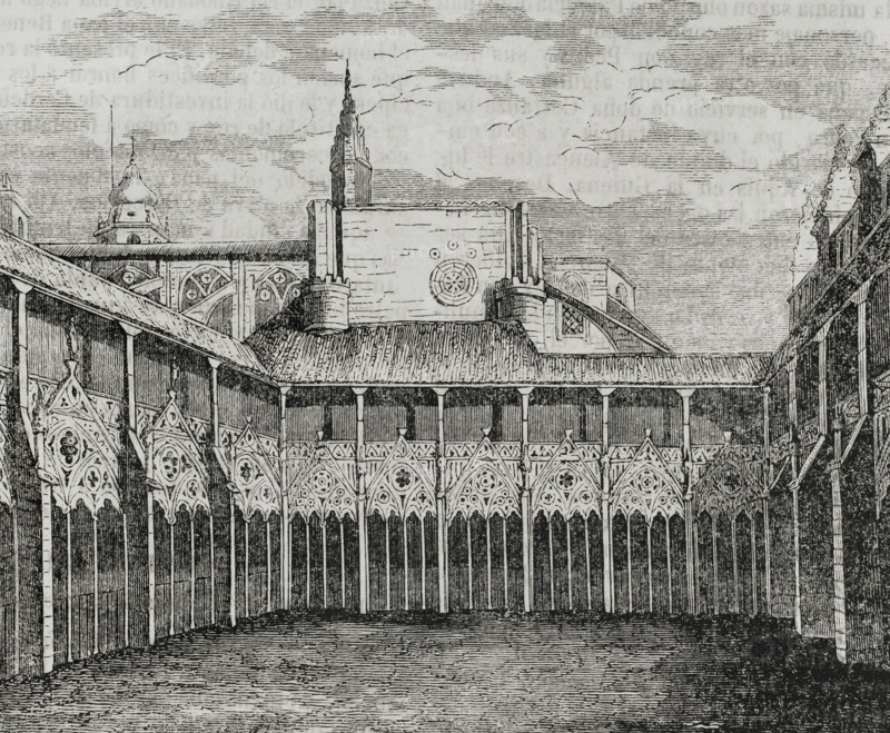 Cloisters of the Cathedral of Pamplona, 13th-14th centuries, Navarre, Spain, 1852. Creator: Ildefonso Cibera.