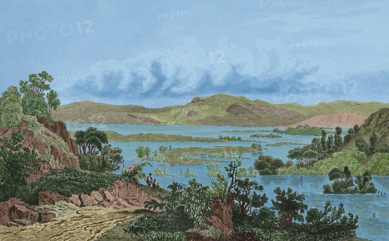 Mississippi flood, United States, 1837, (1850).  Creator: Victor-Marie-Felix Danvin.