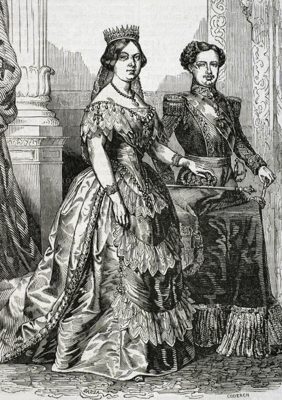 Queen Isabella II of Spain, (1830-1904) and her husband Francisco de Asís, Duke of Cádiz..., 1853. Creators: Eusebio Zarza, Coderch.