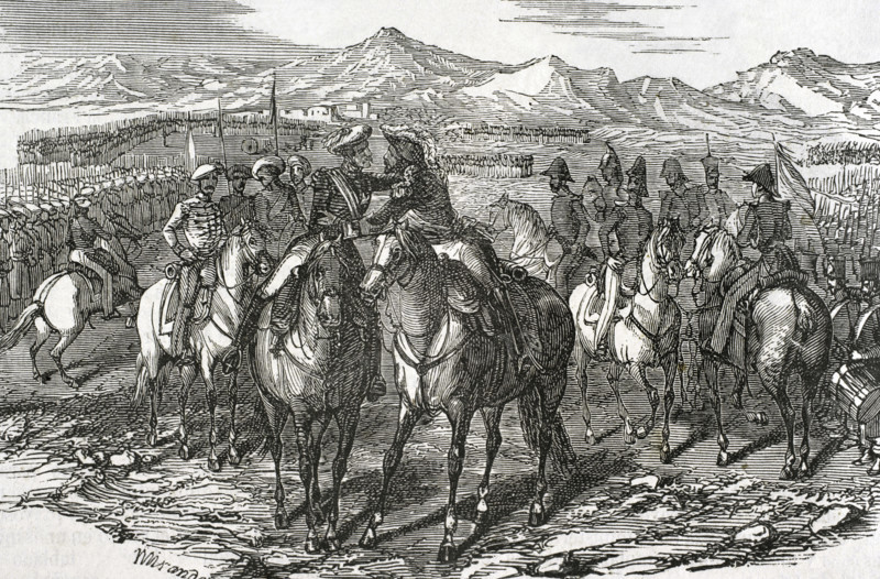 The Embrace of Vergara, (August 31, 1839), 1853.  Creators: Miranda, Bernardo Rico.