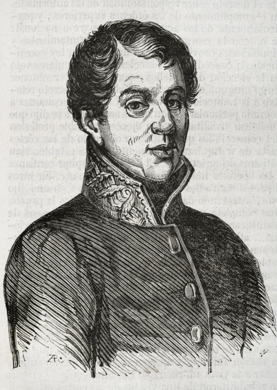Rafael del Riego, (1784-1823), Spanish general and liberal politician, who played a key role...1853. Creator: Unknown.