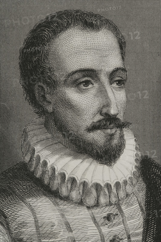 Miguel de Cervantes, (1547-1616), Spanish writer, 1856. Author of Don Quixote. Creator: Charles Geoffroy.