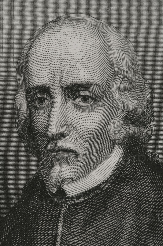 Pedro Calderón de la Barca, (1600-1681), Baroque Spanish writer of the Golden Age and Knight...1856. Creator: Charles Geoffroy.