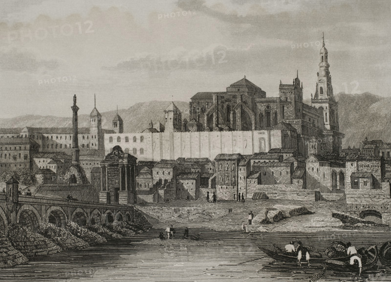 View of the Mosque and the Alcazar, Cordoba, Spain, 1853. Creator: Antonio Roca Sallent.