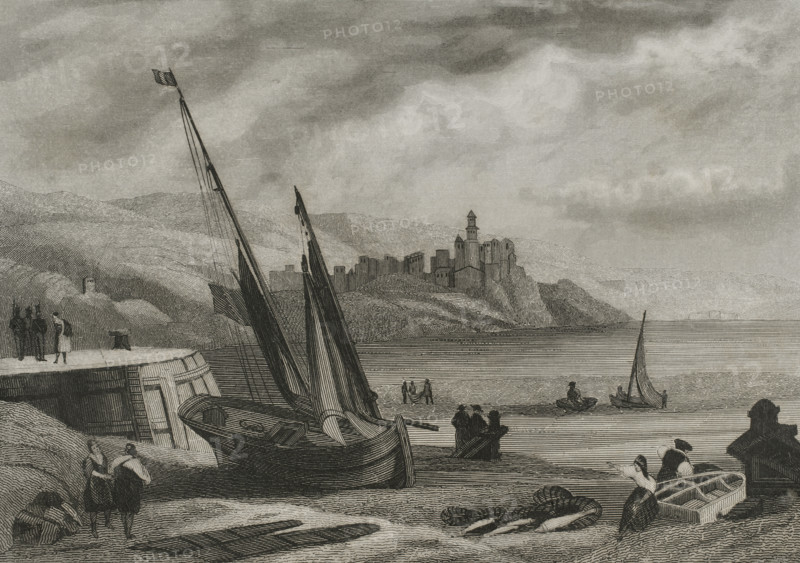 Basque Provinces, (Vascongadas), Guipuzcoa province, Fuenterrabia (Hondarribia)...1853. Creator: Antonio Roca Sallent.