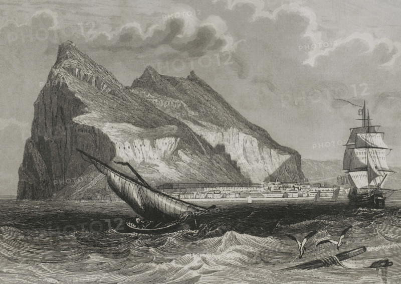 General view of Gibraltar, 1853.  Creator: Antonio Roca Sallent.