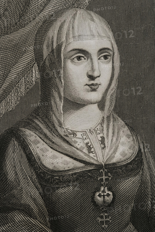 Isabella I, (1451-1504), Queen of Castile, (1474-1504), Queen consort of Aragon..., 1853.  Creator: Antonio Roca Sallent.