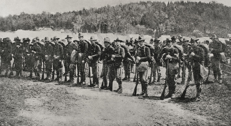 American infantry troops, Cuba, Spanish-American War, 1898. Creator: Unknown.