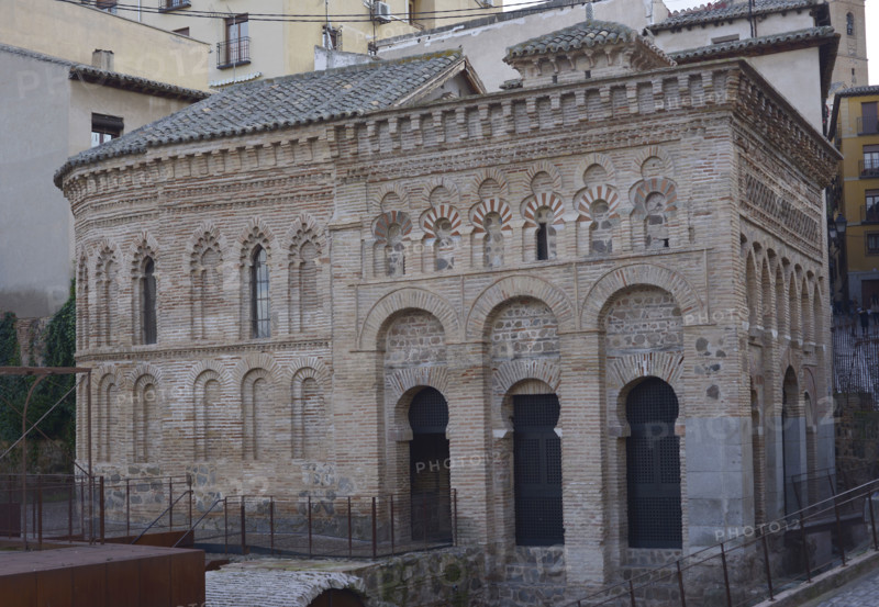 Northwest facade and apse, Cristo de la Luz Shrine, Toledo, Castile-La Mancha, Spain, 2022.  Creator: LTL.