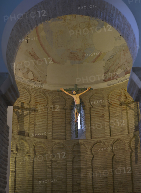 Christ crucified, Cristo de la Luz Shrine, Toledo, Castile-La Mancha, Spain, 2022.  Creator: LTL.