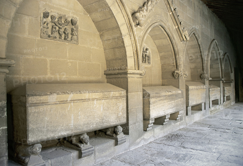 Tombs, Abbey of San Pedro el Viejo, Huesca, Aragon, Spain, 2008. Creator: LTL.