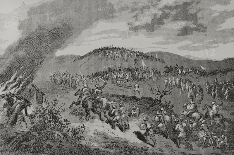 Battle of Calatanazor, (July 1002), Iberian peninsula, 1890.  Creator: Unknown.