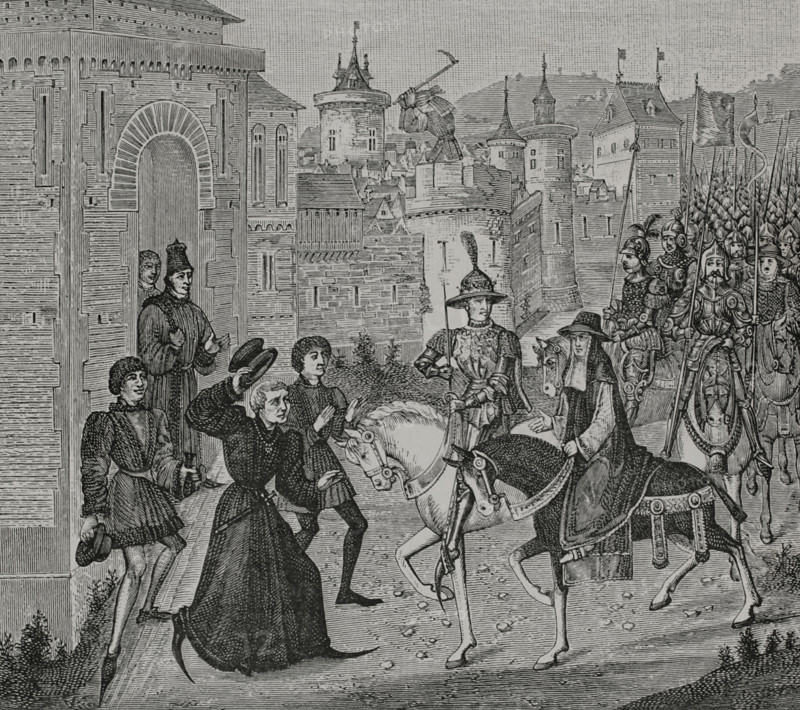 Entrance into Avignon of King Louis VIII of France and the papal legate...12 Sep 1226 (1877).  Creator: Unknown.