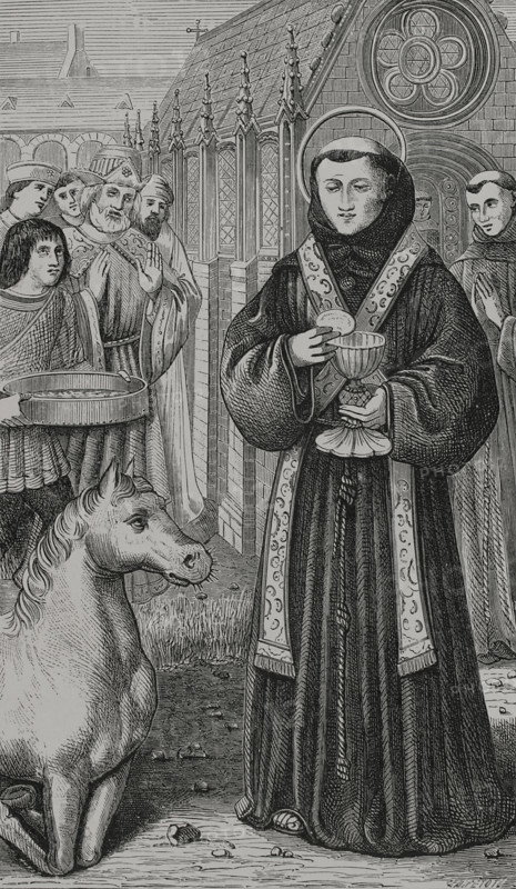 St Anthony of Padua, (1195-1231) wishing to demonstrate to a heretic...late 15th century (1877).  Creator: Unknown.