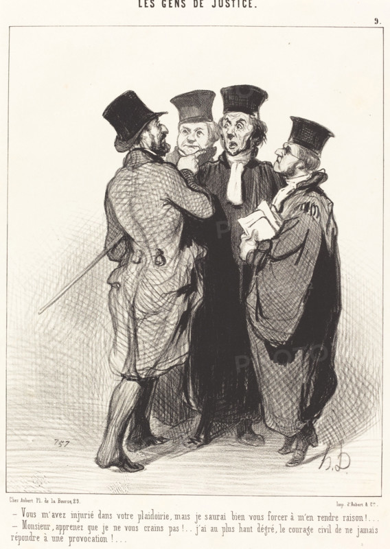 Vous m'avez injurié dans votre plaidoirie..., 1845. Creator: Honore Daumier.