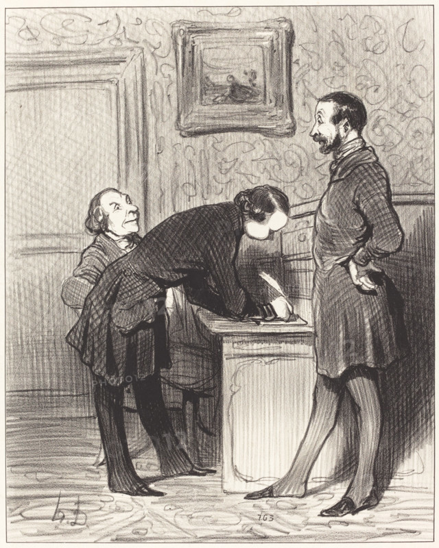 C'est bien parce que c'est votre ami..., 1845. Creator: Honore Daumier.