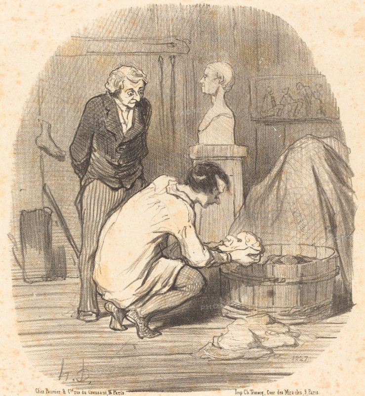 L'Artiste - Voilà qui est terminé!..., 1852. Creator: Honore Daumier.