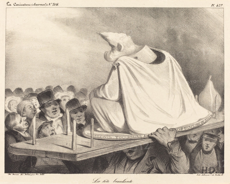 La tête branlante, 1834. Creator: Honore Daumier.