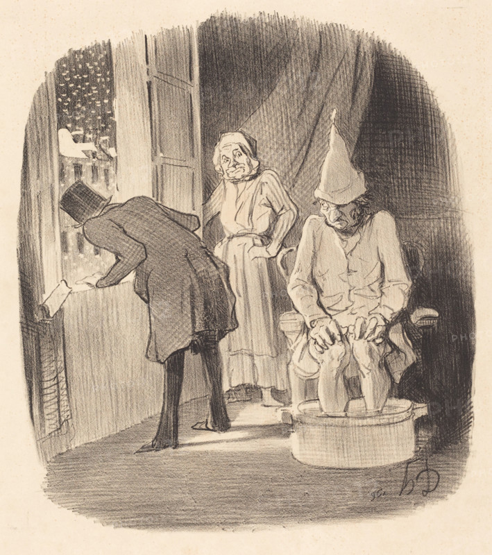 Inconvénient de mettre son logement à louer au mois de janvier, 1847. Creator: Honore Daumier.