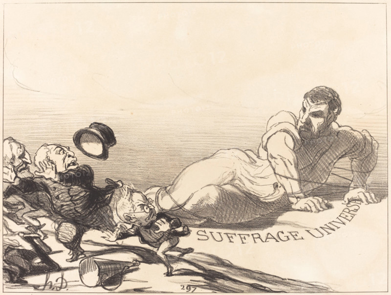 Une panique de Lilliputiens..., 1851. Creator: Honore Daumier.