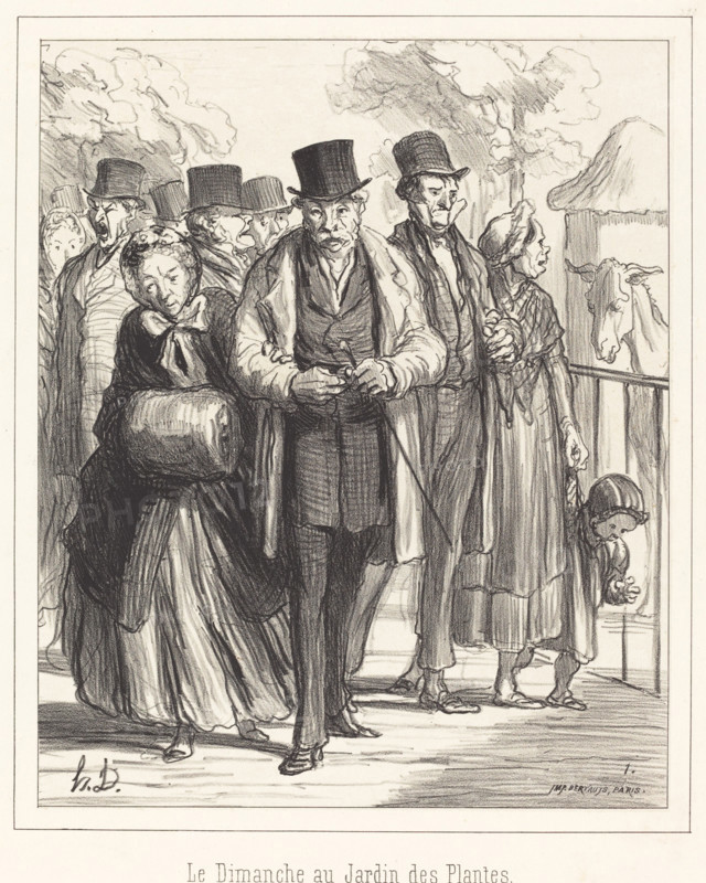Le Dimanche au Jardin des Plantes, 1862. Creator: Honore Daumier.