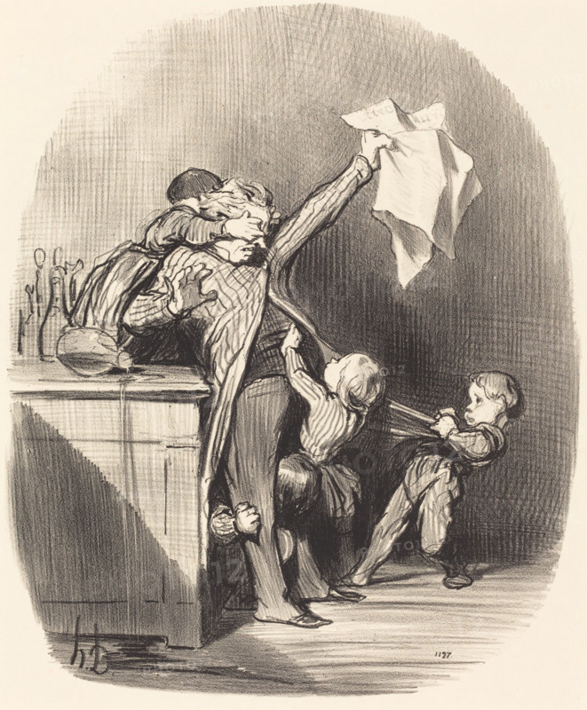 Plaisirs de la paternité, 1847. Creator: Honore Daumier.