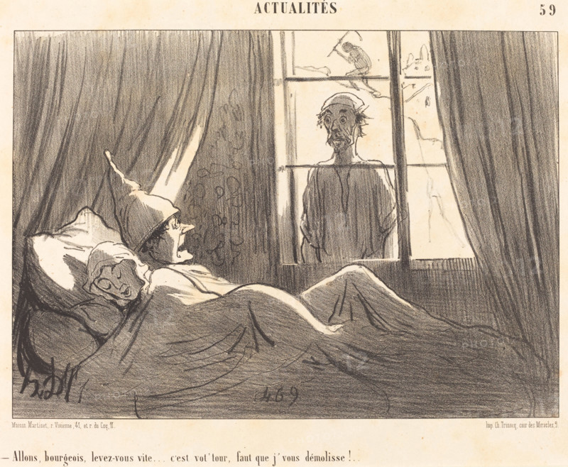 Allons, bourgeois, levez-vous vite..., 1852.  Creator: Honore Daumier.